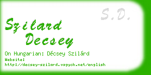 szilard decsey business card
