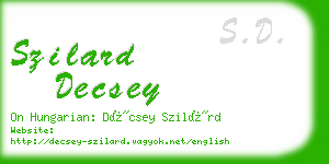 szilard decsey business card